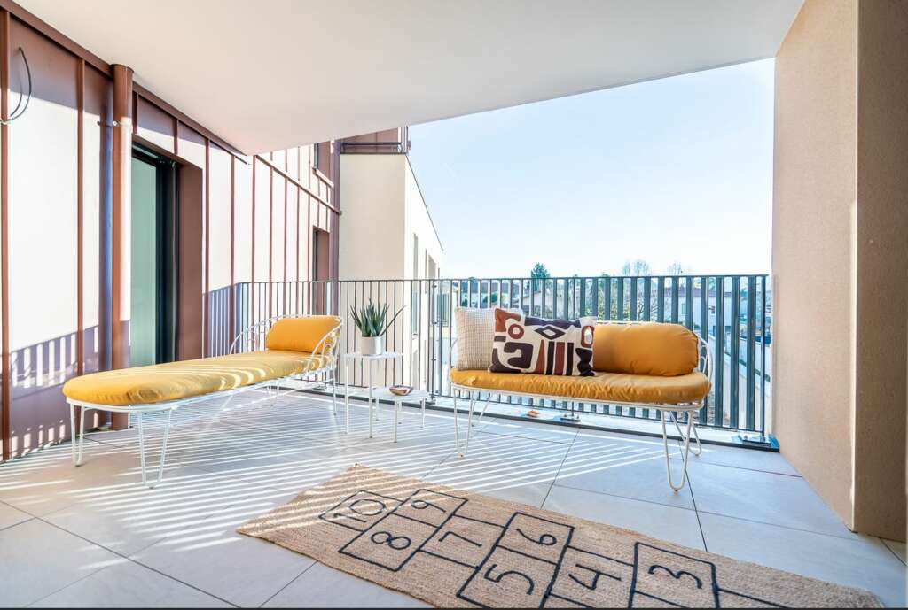 Balcon de l'appartement A16 à Eponyme Neuville sur Saône
